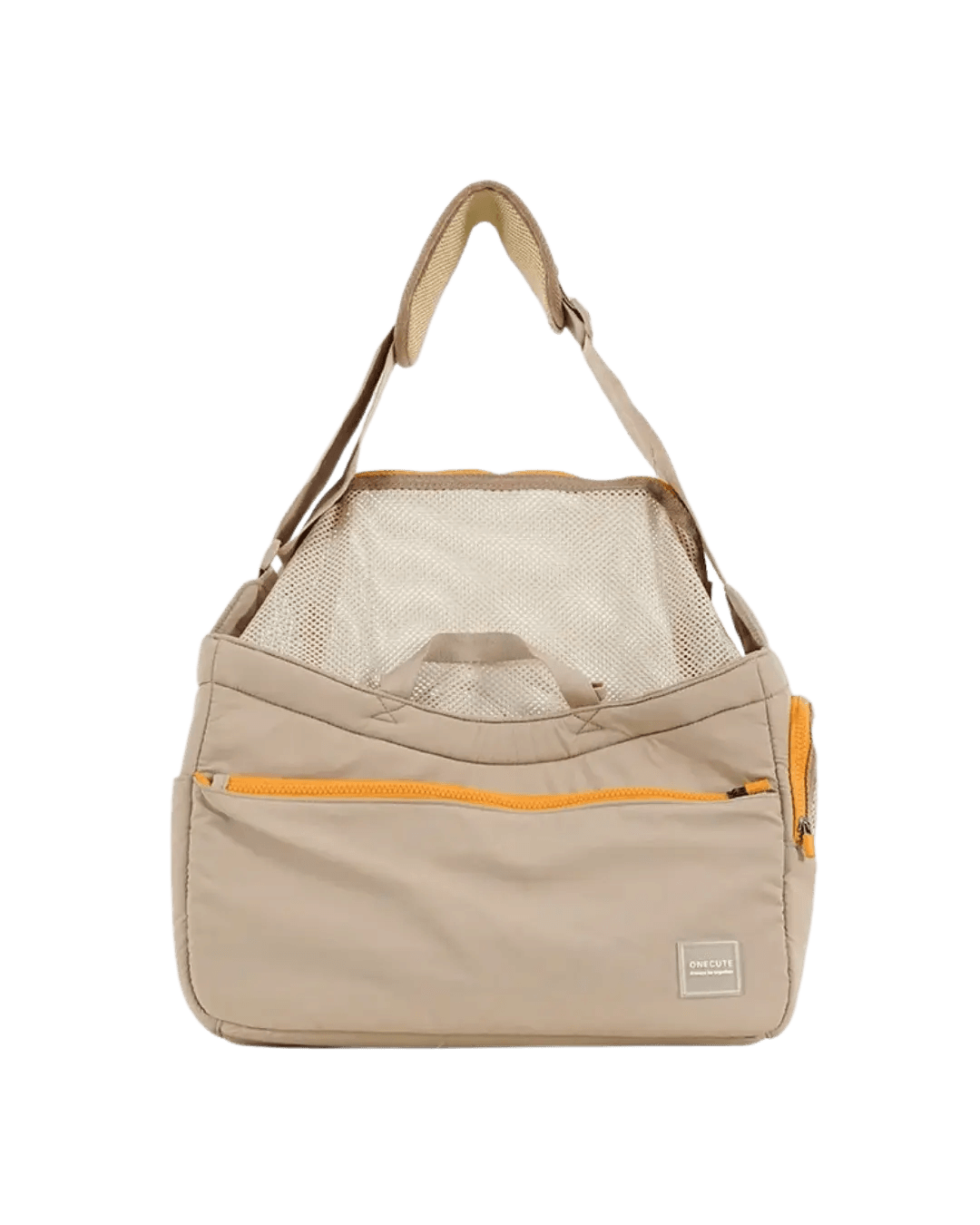 Yellow stripped hand carrier bag