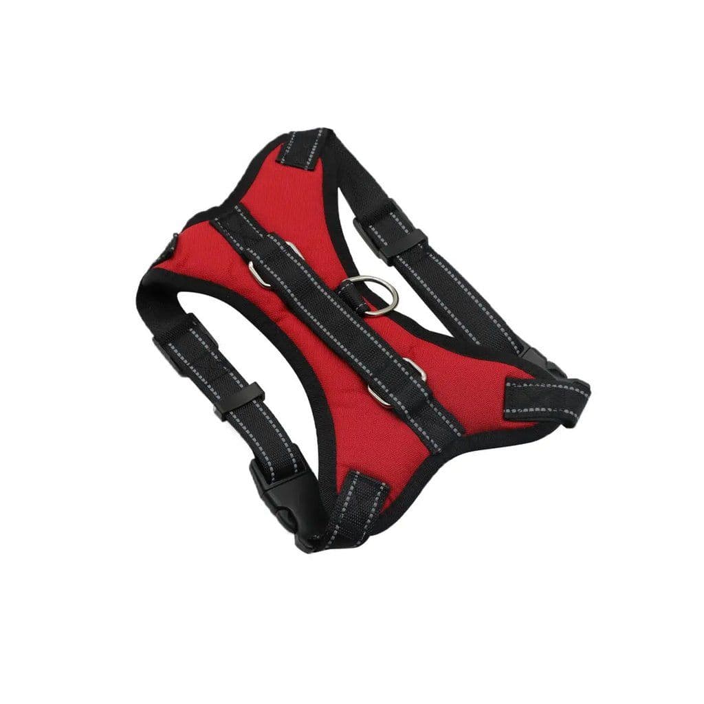 Pet Harness Red With White Stripes L