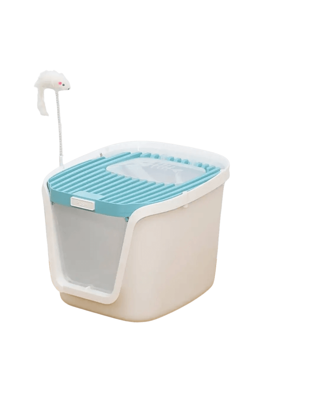 Enclosed Litter Box With Spring Toy