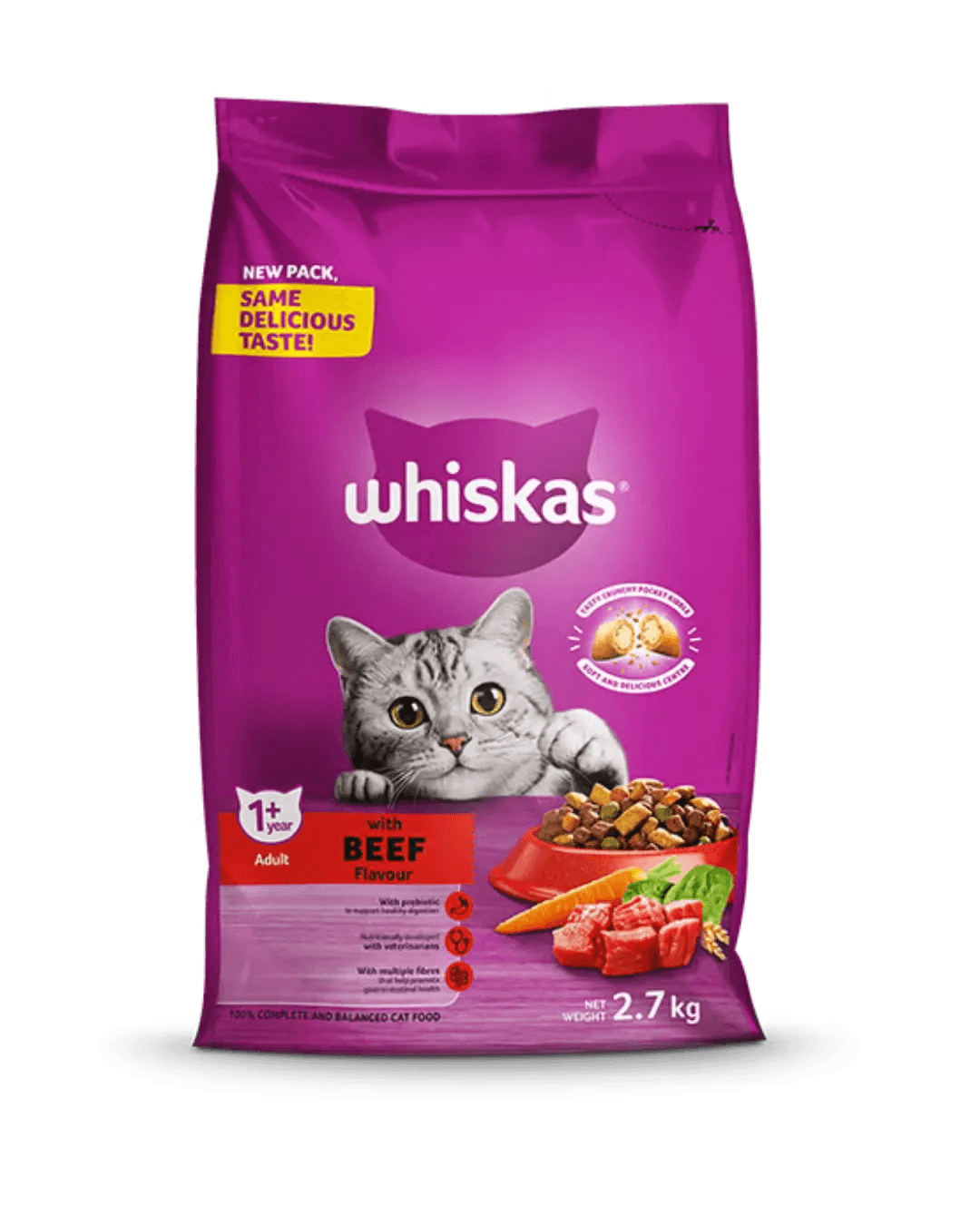 Whiskas Adult Dry Beef 2.7kg